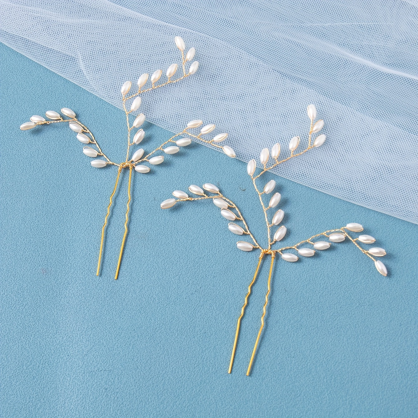 3pcs Wedding Pearl Hair Pins Bridal Hair Pins U Shaped Accessories