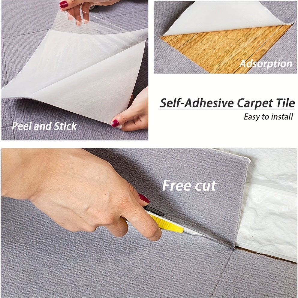 12pcs Self Adhesive Floor Mats Easy Peel & Stick Installation