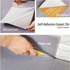 12pcs Self Adhesive Floor Mats Easy Peel & Stick Installation