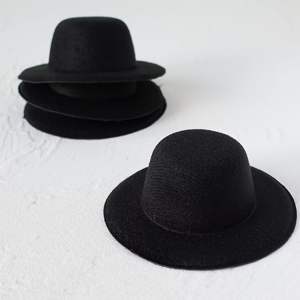 3pcs Mini Top Hats for DIY Crafts 5W x 2H Ideal for Hair & Pet Accessories