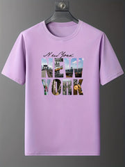 1976 York Letter Print Graphic T Shirt Summer Tee Women's Top