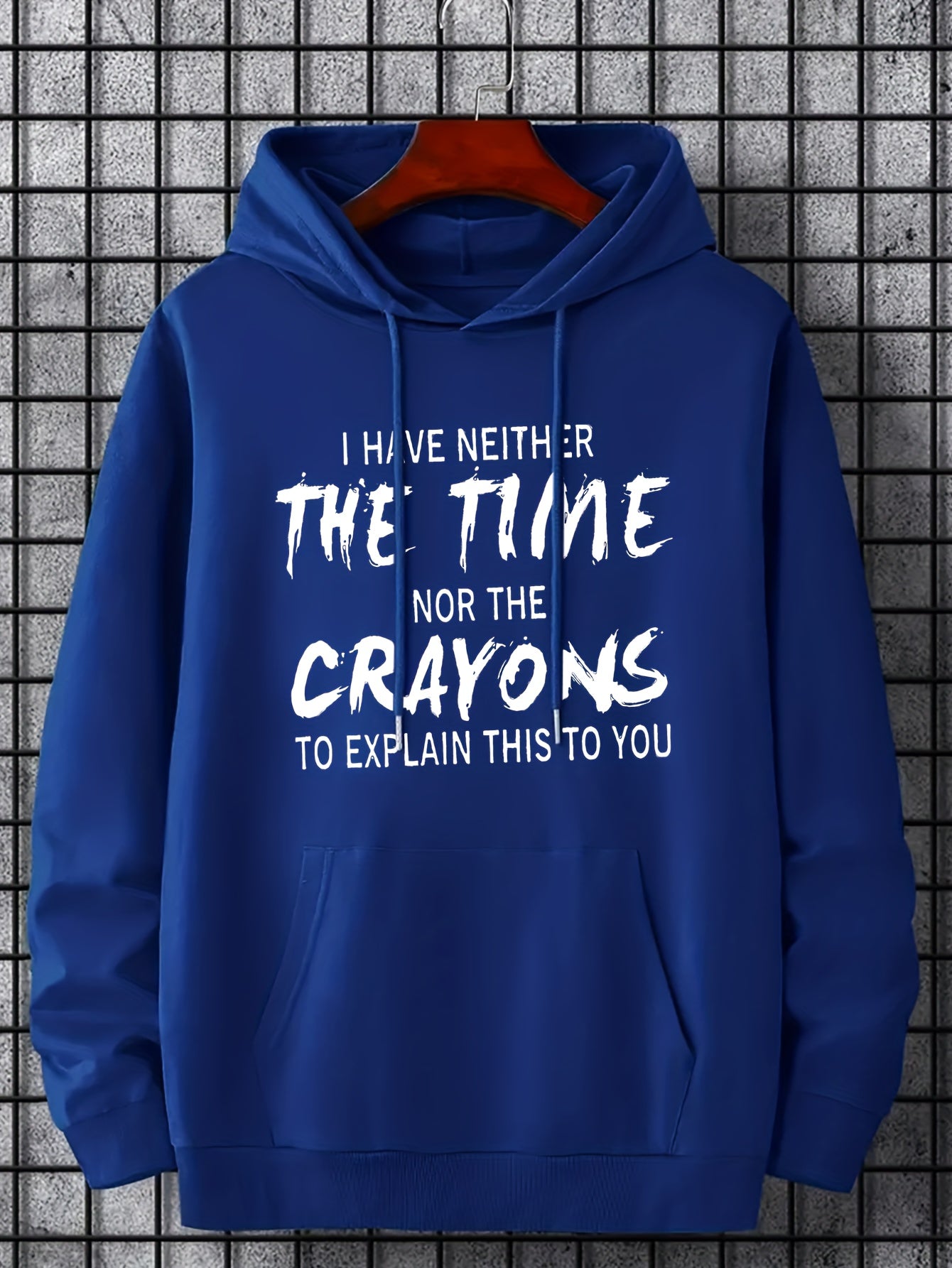Graphic Print Hoodie with Kangaroo Pocket for Men
