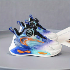 Boys' Basketball Shoes with Rotating Buckle Soft Sole