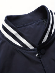 Men's Print Windbreaker Jacket Casual Baseball Collar Coat