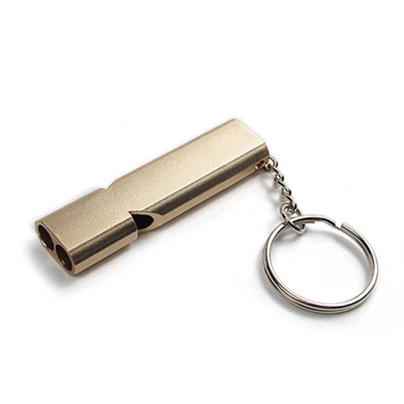 Dual Tube Survival Whistle Aluminum Safety for Hiking Camping