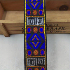 Vintage Jacquard Ribbon Embroidered Lace 2 Yards x 3 1/3inch