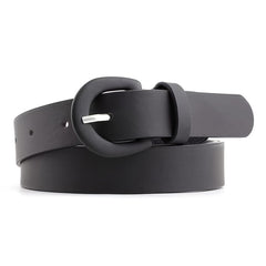 D Shape Buckle Belt Pu Leather for Women Girls