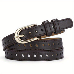 Rectangular Buckle Pin Belt Casual PU Leather Waist Belts
