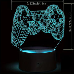 3D Gamepad Lamp Night Light 16 Colors Changing Remote Gamer Gift Kids Bedroom