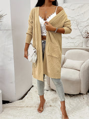 Women's Argyle Knitted Long Sleeve Cardigan with Pockets