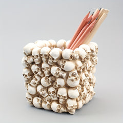 Square Small Skull Pen Holder Desktop Storage Container
