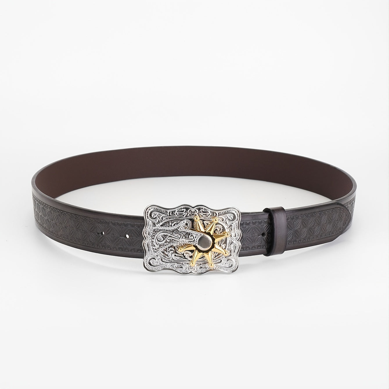 Men's Casual Brown PU Leather Belt