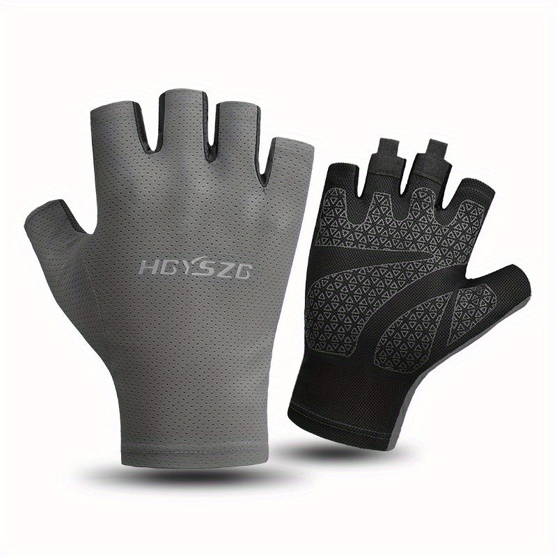 Lightweight Half Finger Cycling Gloves for 40-70kg, Sun Protection