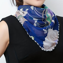 Floral Print Gauze Veil Neck Gaiter Sun Protection Face Cover