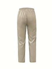 Drawstring Waist Loose Pants Casual Patched Pocket Pants
