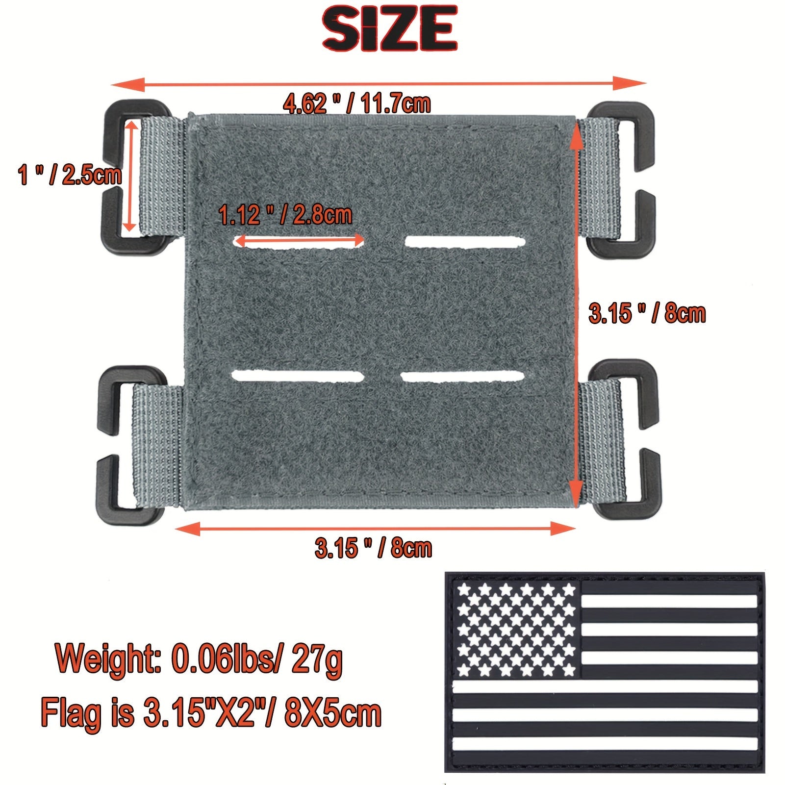 4pcs Molle Patch Panel with American Flag Patch