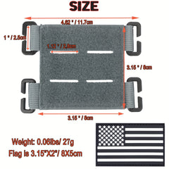 4pcs Molle Patch Panel with American Flag Patch
