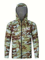 Men's Camo UPF 50 Sun Protection Hooded Jacket Quick Dry Rash Guard