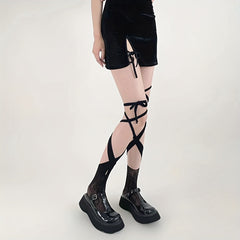 Criss Cross Strappy Lace Mesh Socks Lolita