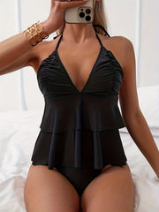Sexy Tankini Set Women's Plus Swimsuit Two Piece Set
