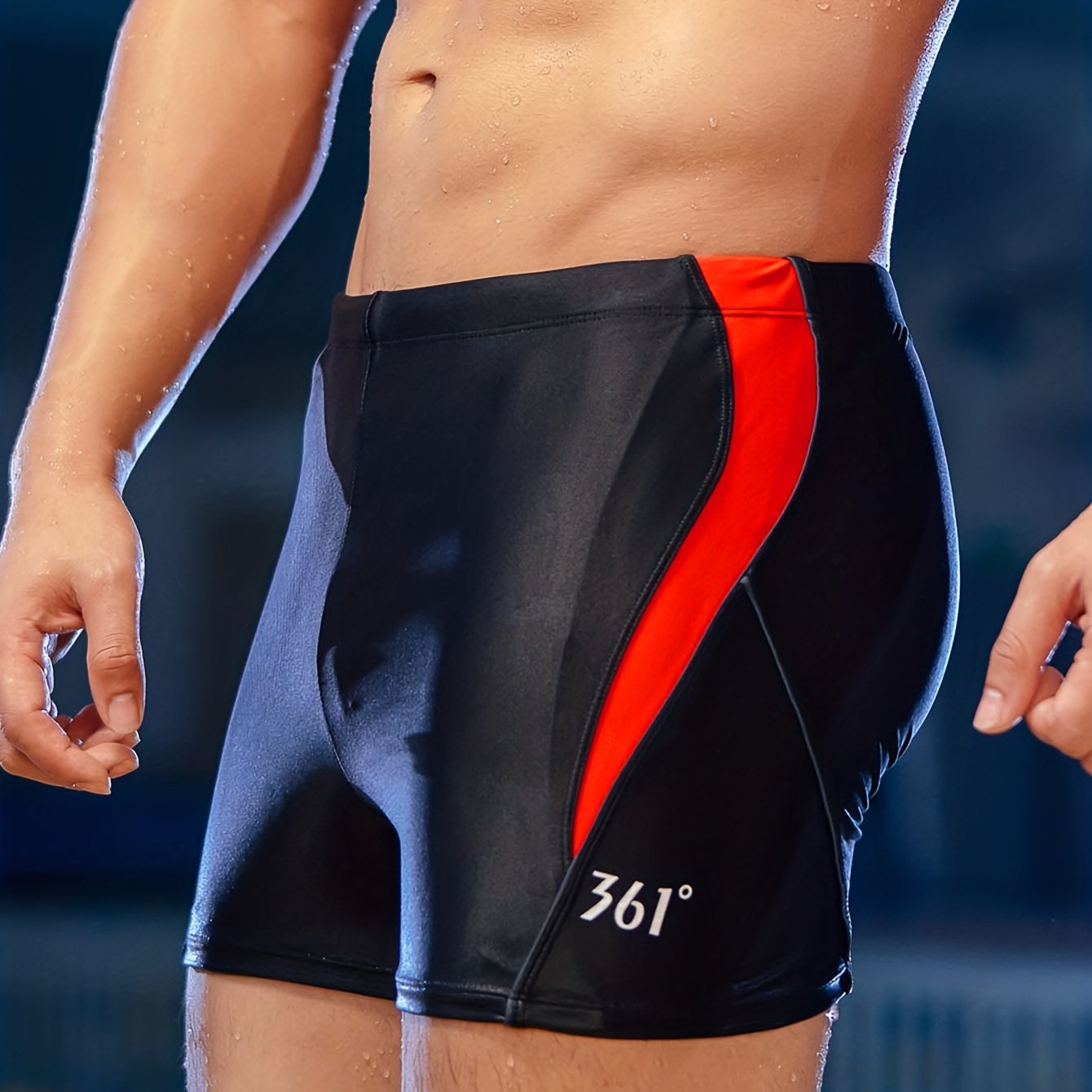 Colorful Stripe Nylon Men's Boxer Swimming Trunks Beach Shorts