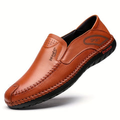 Men's Stitch Detail Loafers Comfy Non-slip Slip-On Shoes