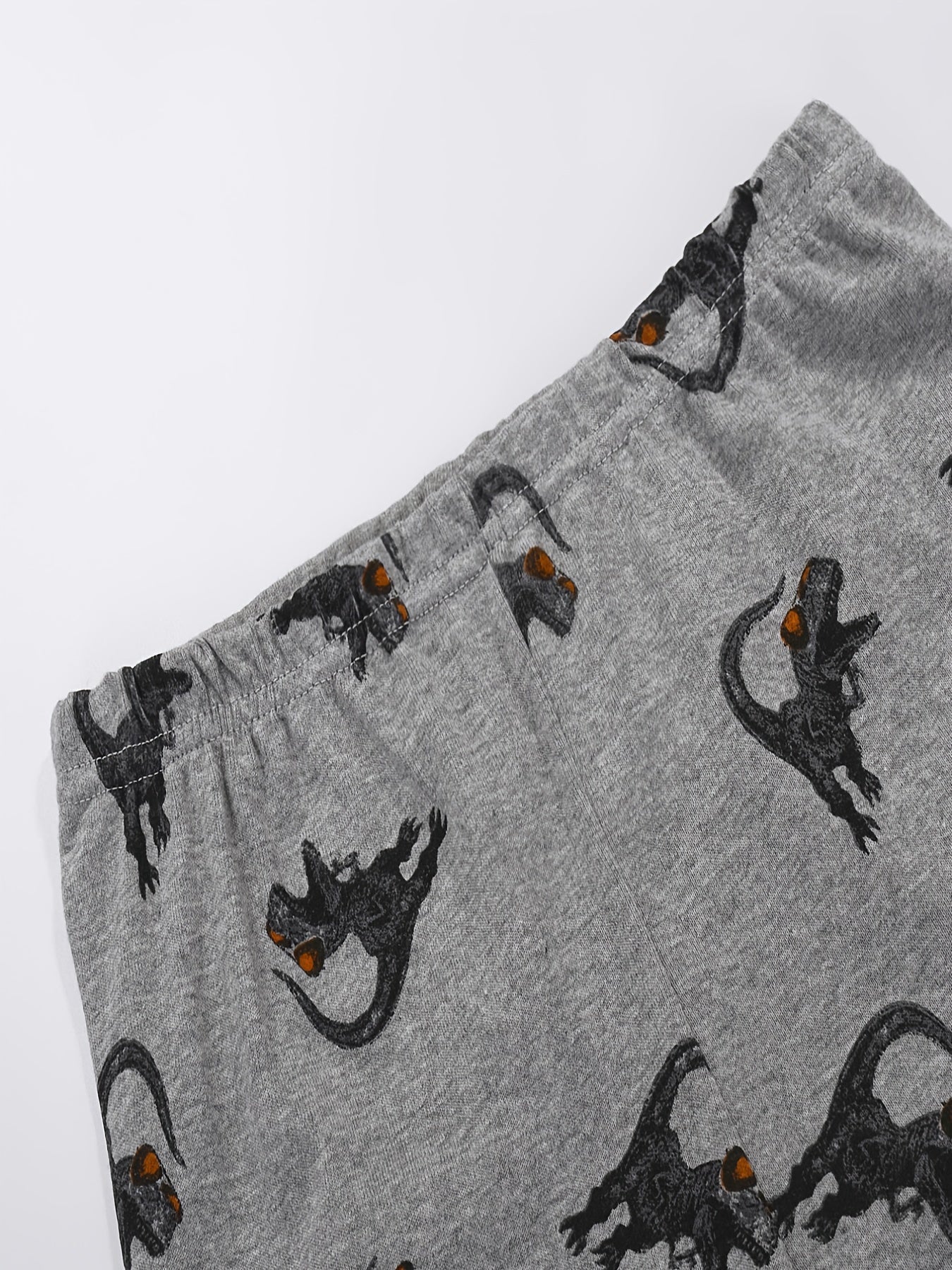 Boys Dinosaur Print Pajama Set Short Sleeve T-Shirt and Shorts 2-8 Yrs