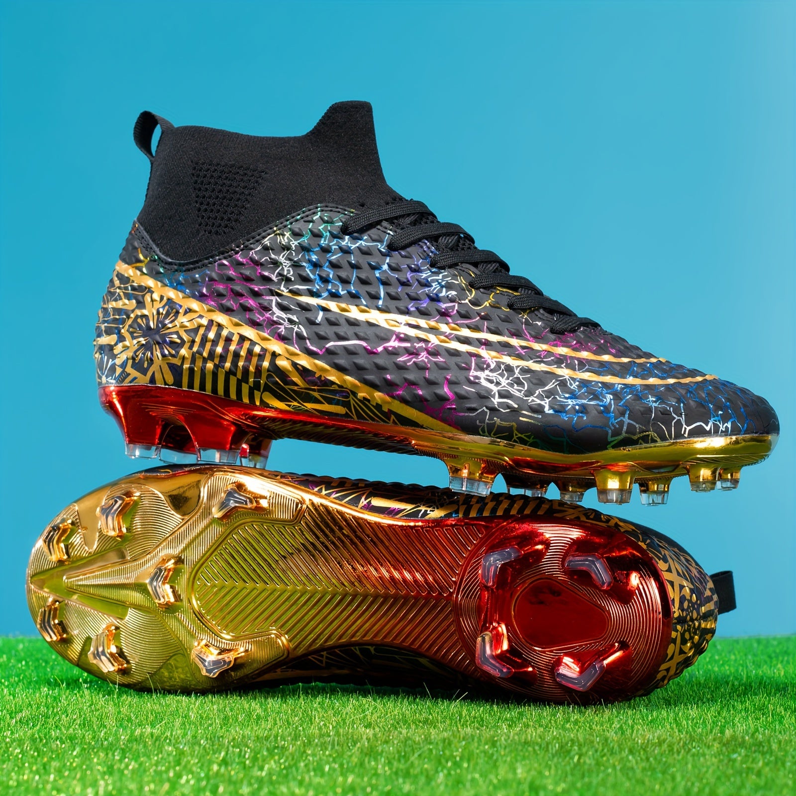 Professional Anti-skid Lace Up AG Soccer Cleats