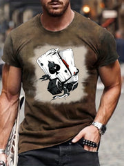 Poker Pattern Men's Retro T-shirt