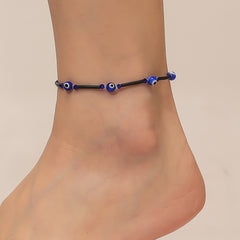 Devil's Eye Crystal Anklet Adjustable Turquoise Beach Jewelry