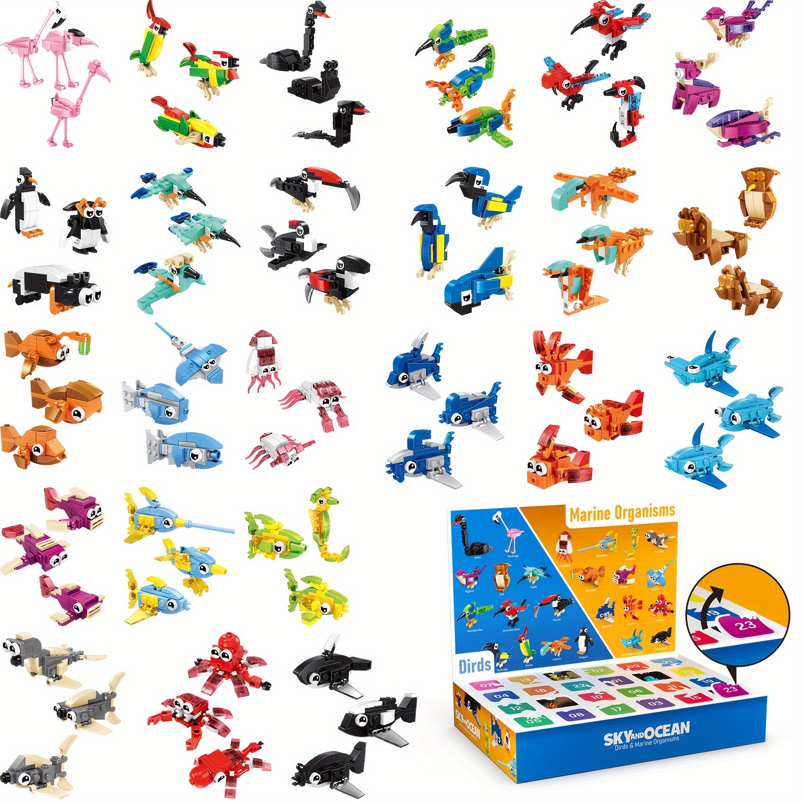 24pcs Animal Building Set Educational DIY Toy Dinosaur Figures ABS Material