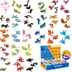 24pcs Animal Building Set Educational DIY Toy Dinosaur Figures ABS Material
