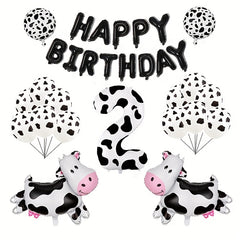 Farm Animal Theme Birthday Party Decoration Set - Cow Print Balloon Set