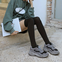 Women's Solid Thigh High Socks Over The Knee Stockings