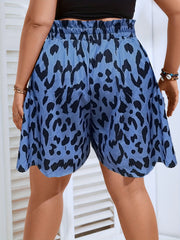 Leopard Print Paperbag Waist Drawstring Skort