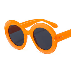 Round Frame Glasses Gradient Lens Metal Hinge Cat Eye Glasses