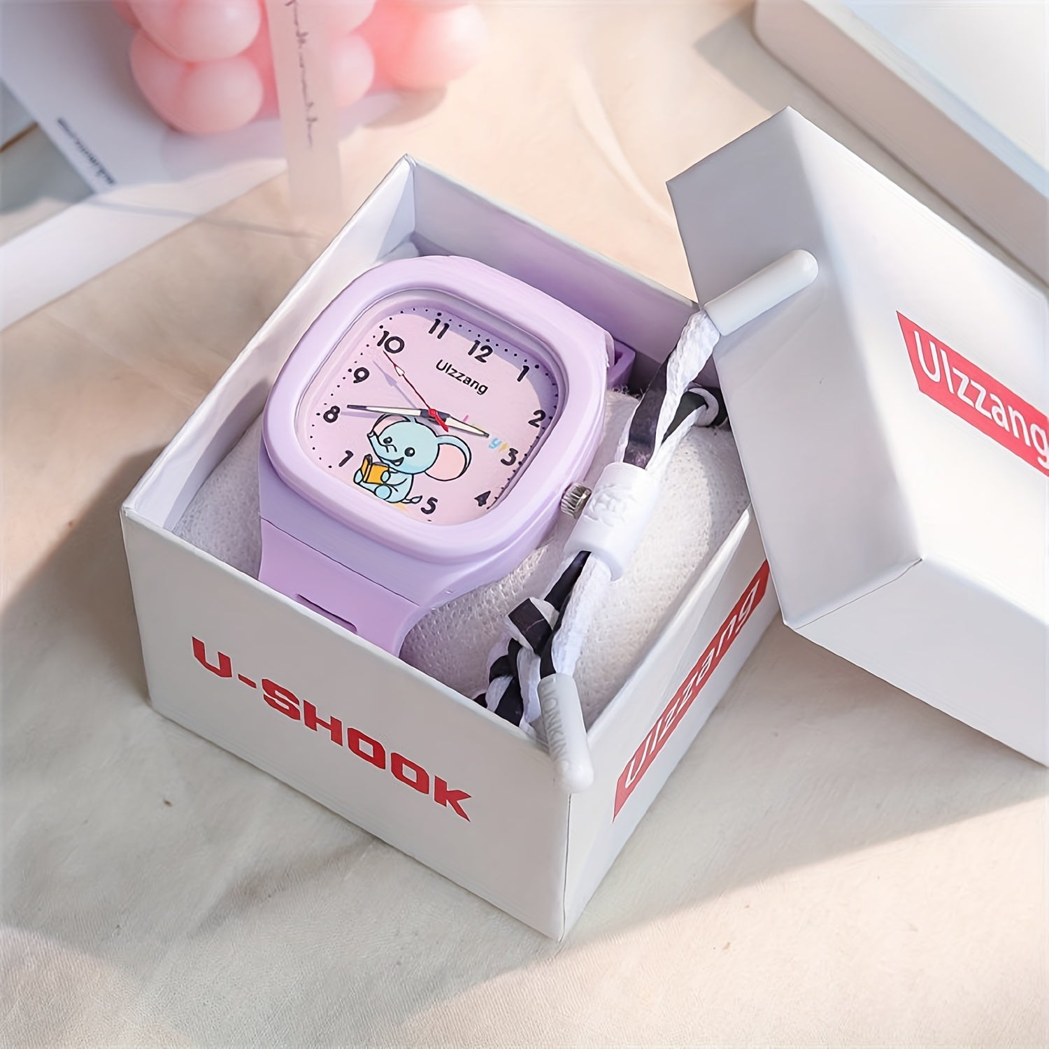 SB68 Quartz Watch Cartoon Pattern Silicone Strap Multicolor