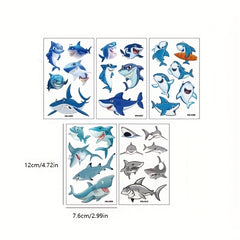 Herbal Tattoo Stickers Waterproof Shark Pattern Series Set