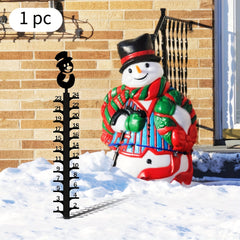 Snowman Metal Snow Gauge Large Iron Snow Measuring Ruler Sturdy Snow Depth