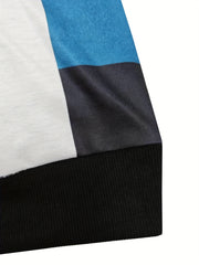 Geo Print Pullover Sweatshirt Long Sleeve Crew Neck Sweatshirt