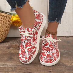 Women's Skate Shoes with Dwarf & Heart Pattern