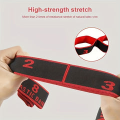 Yoga Elastic Resistance Band with 8 Rings for Home Fitness
