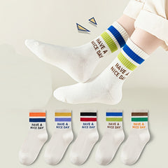 5pairs Hiking Socks Sports Sweat Absorbing Casual Socks Kids 8 12 Years