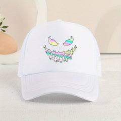 Devil Face Stitching Mesh Cap Sun Protection Breathable Cap