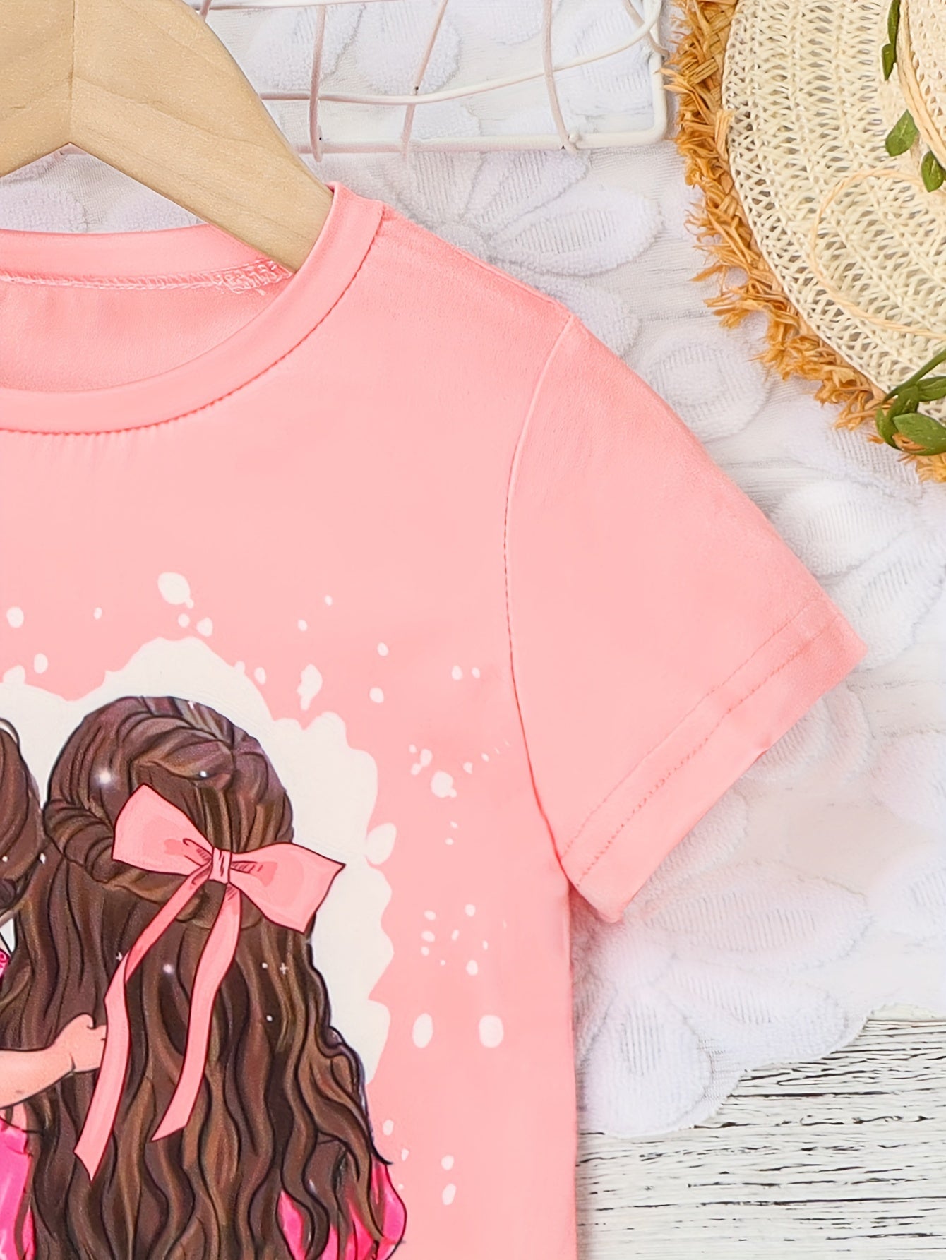 Girls 2pcs Character Print Tshirt & Leggings Set