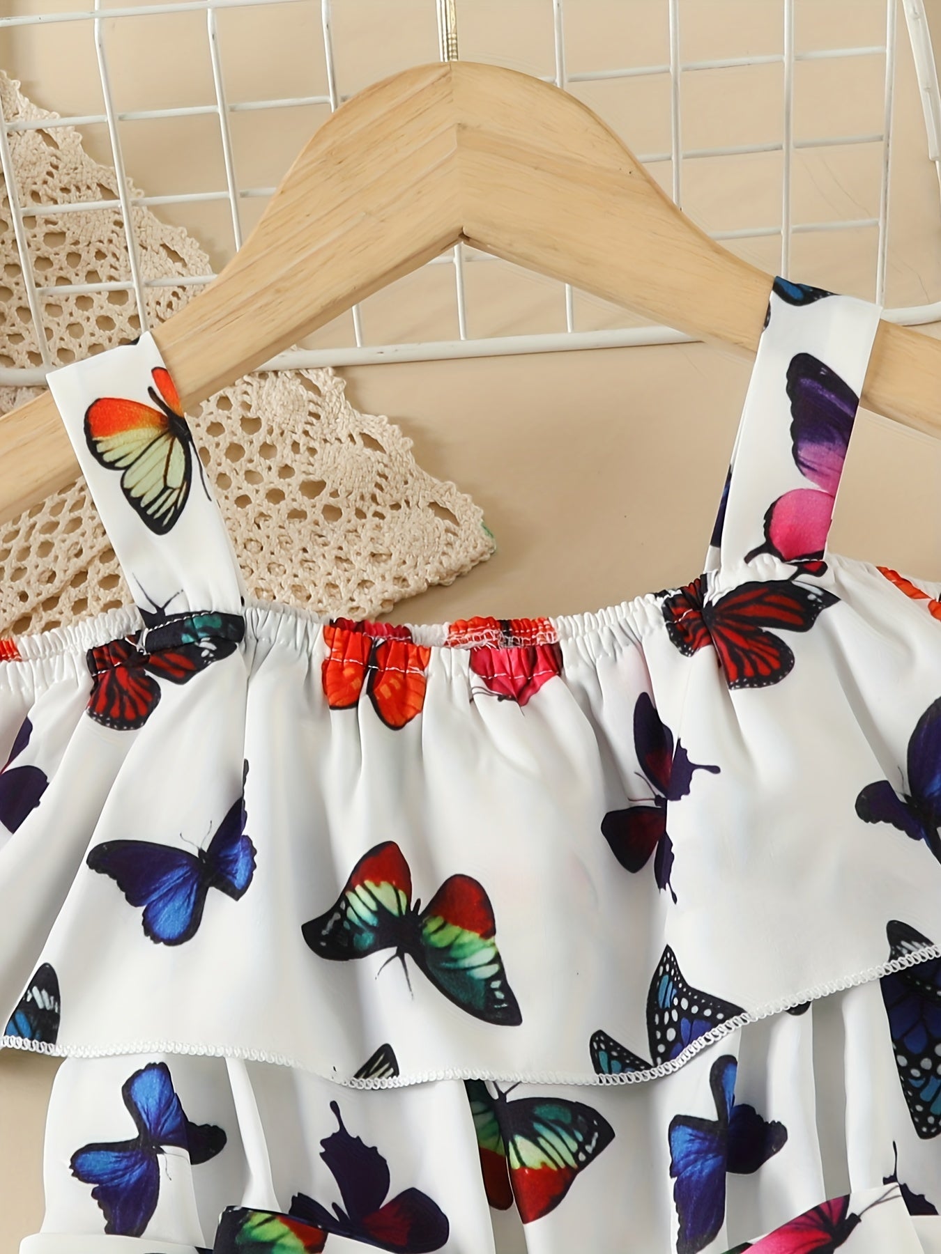 Toddler Girls Cold Shoulder Butterfly Graphic Dress