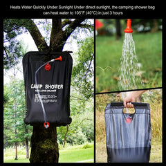 20L Camping Shower Bag with Solar Heater 5 Gallon Capacity