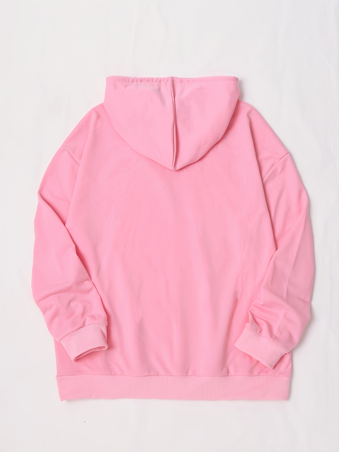 Women's Retro Solid Drawstring Hooded Loose Hoodie