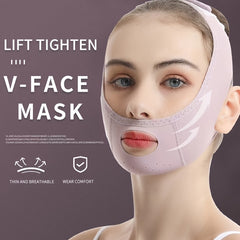 Purple Breathable V Face Mask Face Lifting Firming Strap Portable