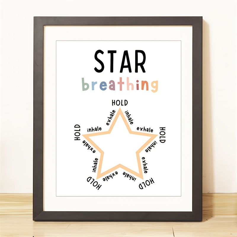 Star Breathing Poster Mindfulness Decor Therapy Office Mental Health School